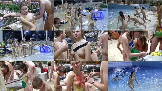 Video film about nudism in the pool in France