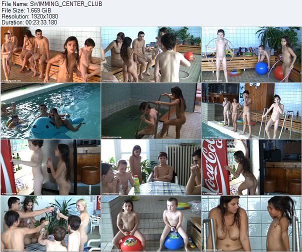 Family nudism swimming center club video