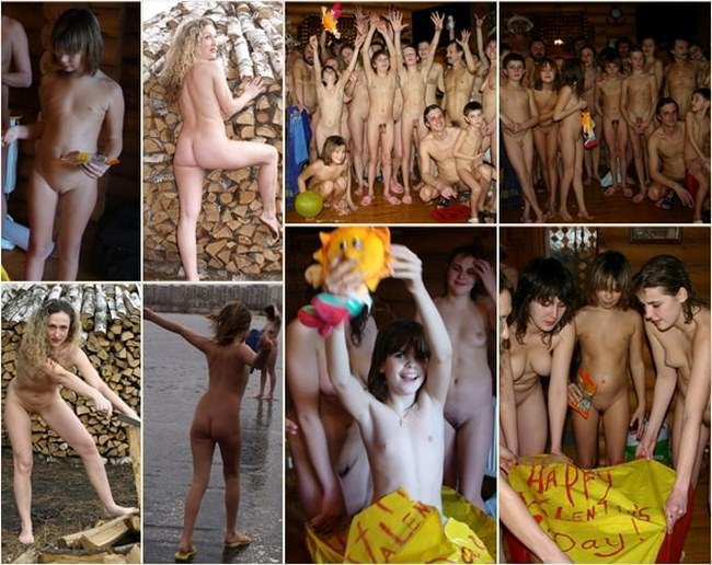 Valentine day holiday family nudism