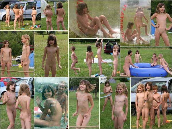 A decent summer nudist camp in nature